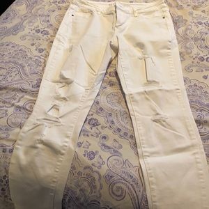 White ripped jeans